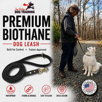 Biothane Leash, Brass, 6 ft x 5/8, Black – Essentials for Dogs - 3/4 / Black - image 2