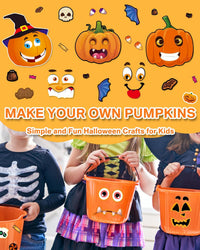 Aowplc Halloween make-a-face sticker sheets with witches, pumpkins and monsters - view 5