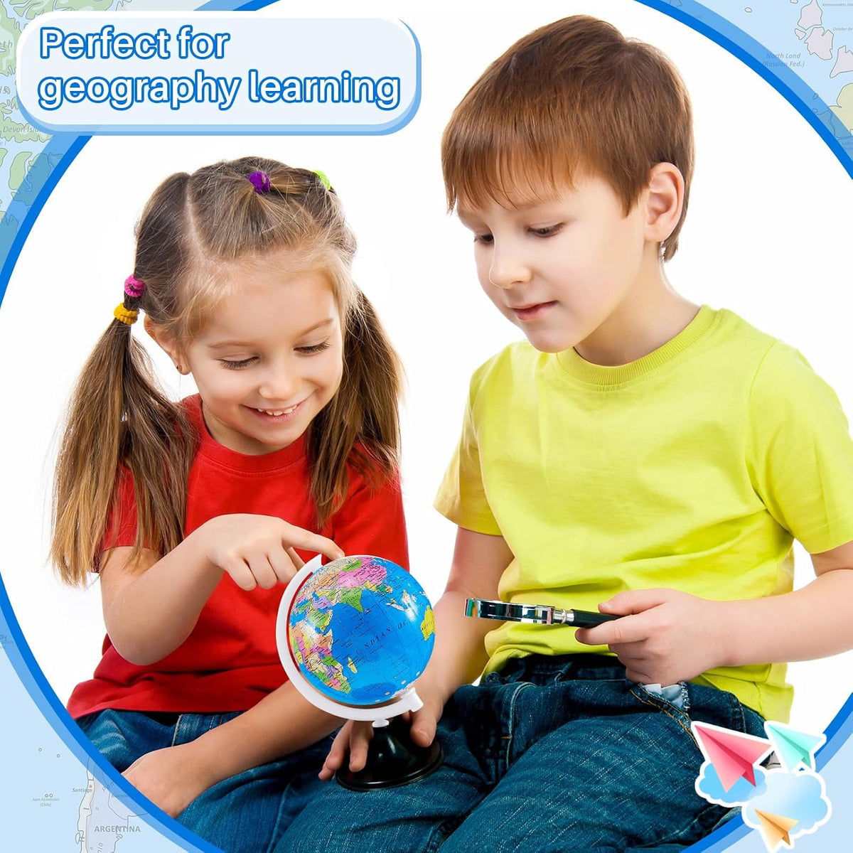 Henoyso mini world globes for kids on plastic stands, 12 pack - view 4