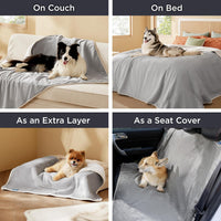 Bedsure Waterproof Dog Blankets for Small Dogs Soft Cat Blanket Warm - S(25x35") / Light Grey - image 2