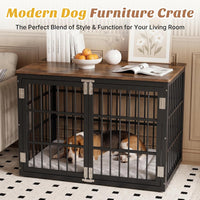DUMOS Dog Crate Furniture 38 Inch Indoor Crate Dog Cage Wooden Kennel – Essentials for Dogs - Black / 38.2"L x 25.0"W x 27.9"H / 1 - image 4