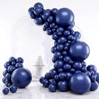 RUBFAC Gold Balloons Different Sizes Chrome Gold Balloon Arch Kit - Navy Blue