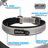 PetiFine Dog Collars for Medium Dogs - Grey / Large (19"-23") - image 3