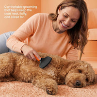 Poodle Pet Slicker Brush, For Dogs, Cats, and Rabbits - Orange / Regular Size - image 2