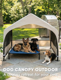 Elevated Dog Bed for Large Dogs 120lb - XXL Tent (48"D x 48"W x 39"H) / Grey - image 2