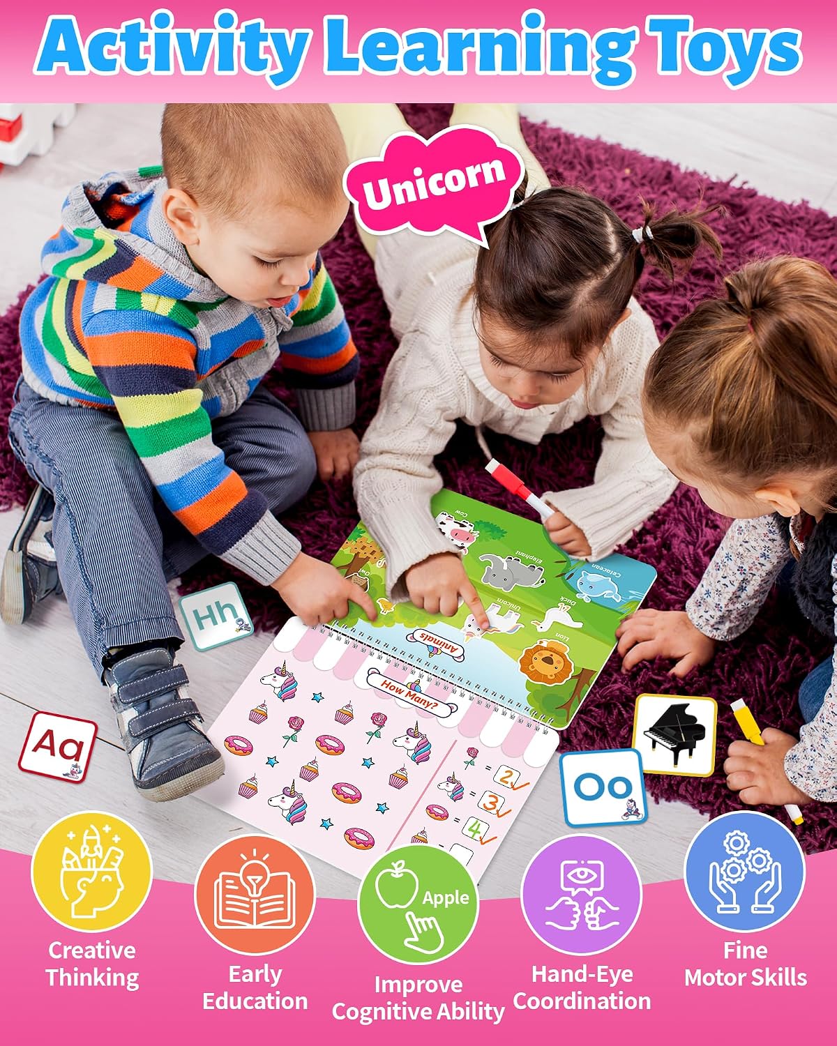Benresive Busy Book for Toddlers 3-5 - Pink - image 2