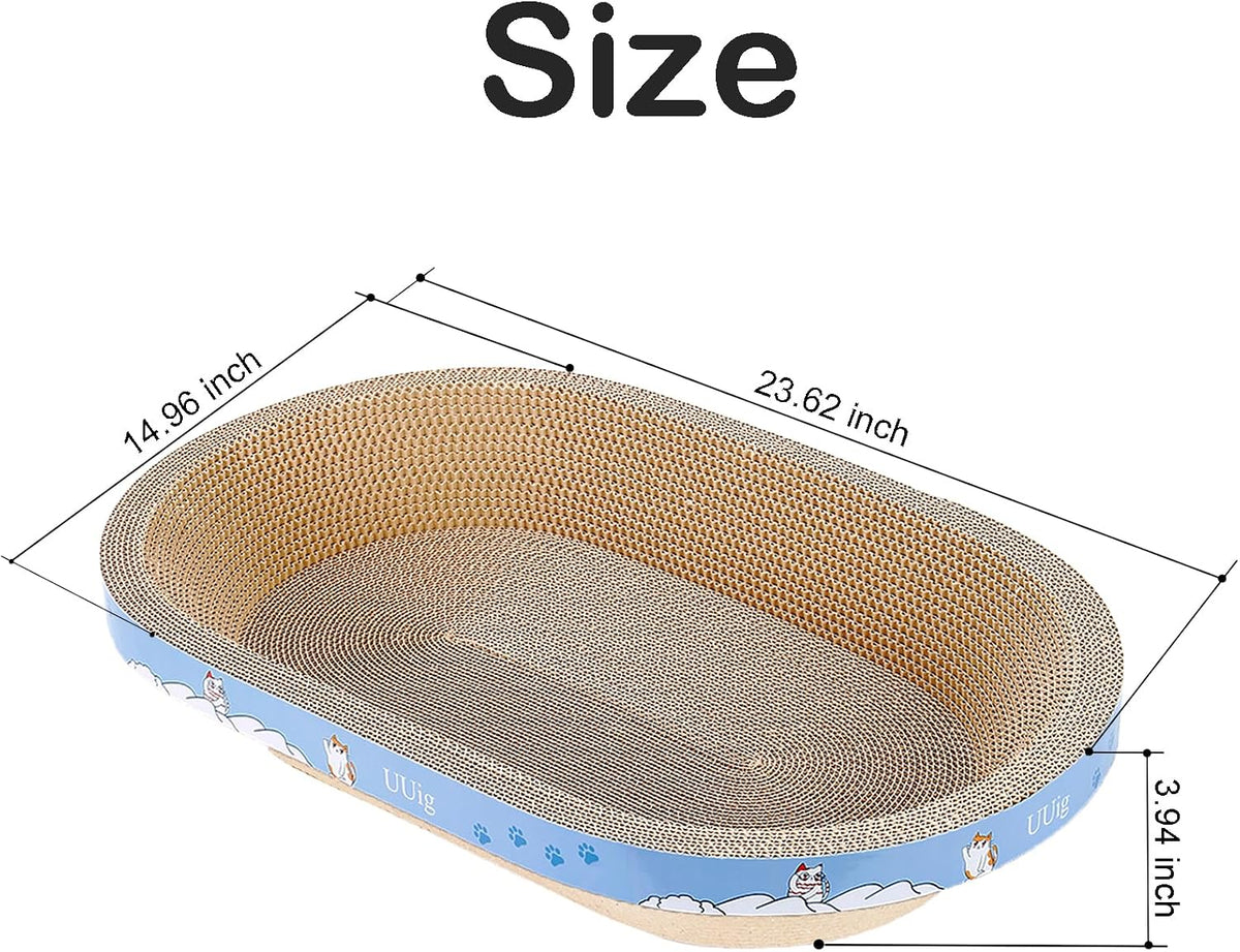Cat Scratcher Bed 23.6x14.9” Extra Large Cardboard Cat Scratching Bed – Essentials for Cats - 2PC-23.6 x 14.9 x 3.9 inches - image 2