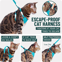 Houdini Escape Proof Cat Harness and Leash – Essentials for Cats - Orange / S - image 2