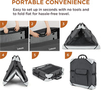 Lesure Portable Soft Collapsible Dog Crate for Large Dogs - Charcoal Grey / 42.0"L x 28.0"W x 30.0"H - image 3