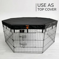 Puppy Playpen with Bottom Pad and Door, 8 Panels 24" H - Black / Large Pen: 42-Inch High / Playpen+Bottom - image 2