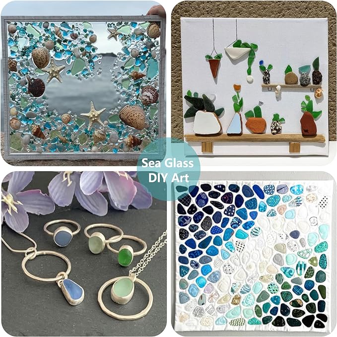 Sea Glass Stones - 2.9LB/46.4oz Green Frosted Glass Pebbles Gemstones - Perfect for Aquarium Rocks, Fish Tank Gravel, Vase Fillers, Seaglass DIY Crafts, and Home Decor
