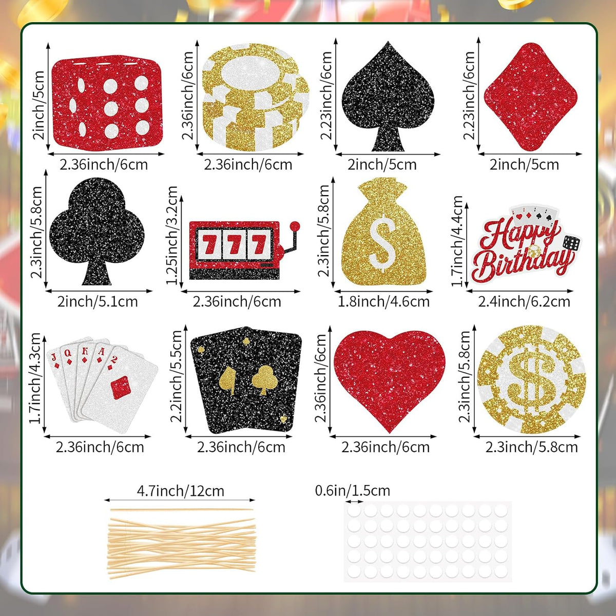 Adecortalk fall cupcake toppers, 48 glitter pumpkin, leaf and turkey picks in 8 designs - view 26