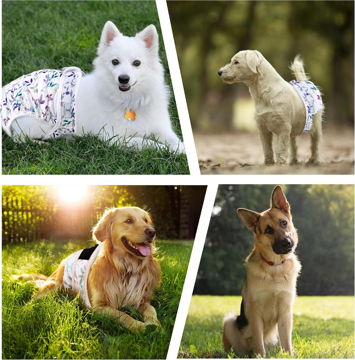 Reusable Dog Diapers Female Washable 3 Pack S Flowers for Heat – Essentials for Dogs - Dark Series / S(Newborn-11.5"Waist) / 3 - image 4