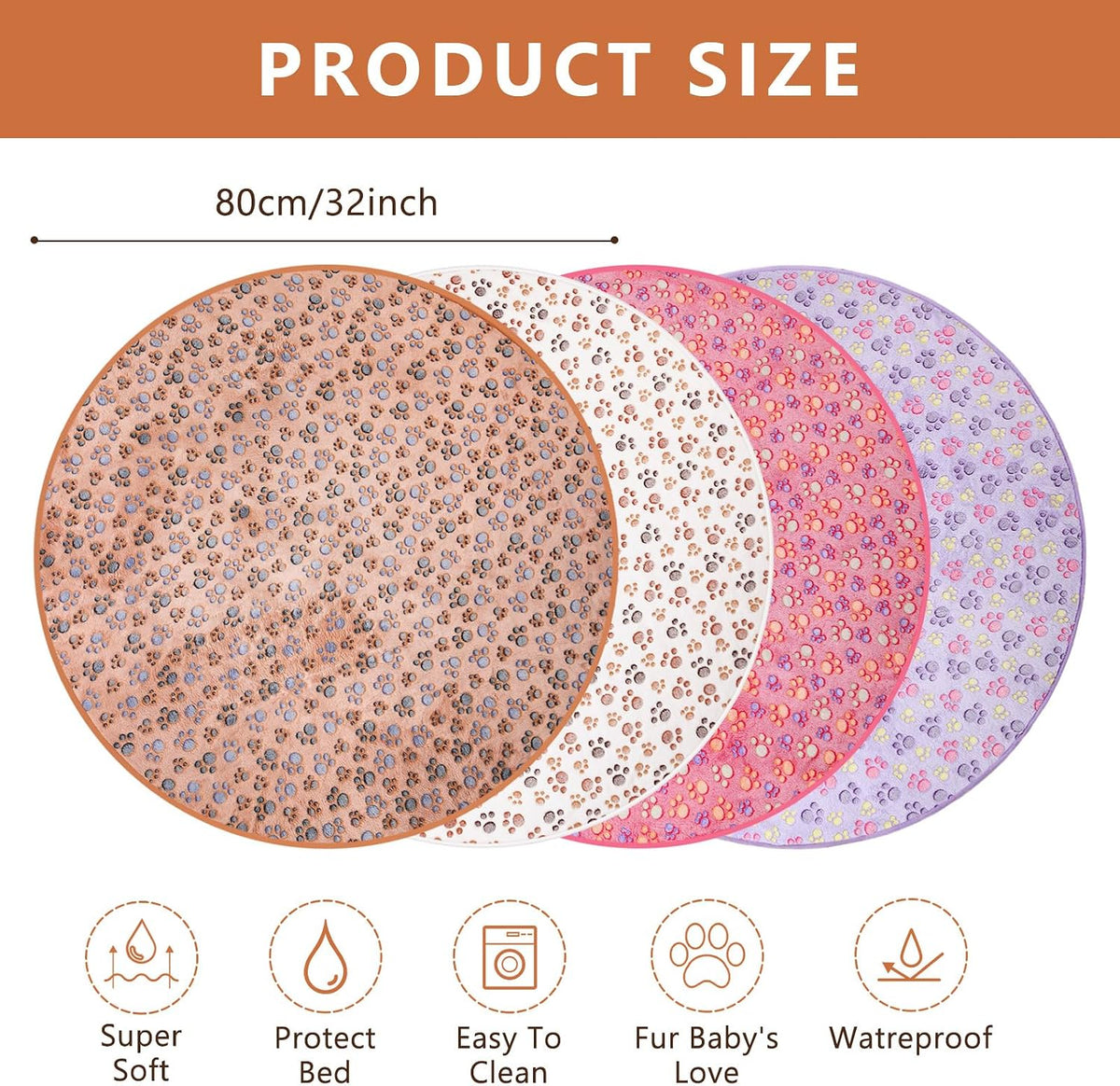 4 Pack Washable Whelping Pad Whelping Supplies Absorbent Reusable - Bright Color / 32 Inch - image 2