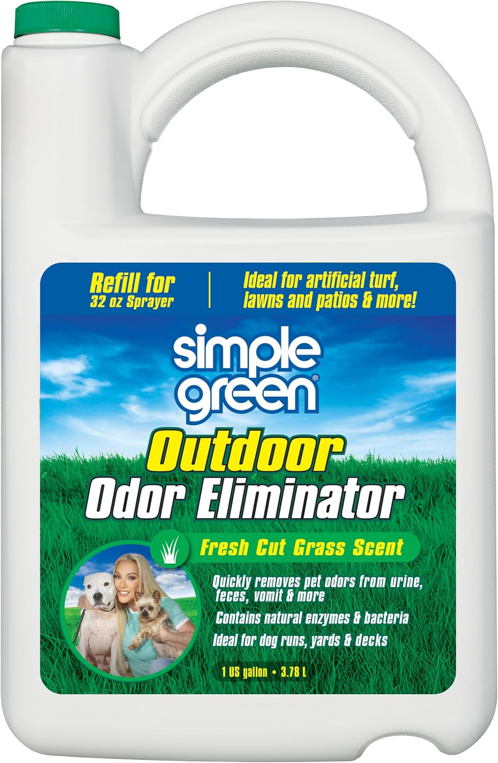 Simple Green Outdoor Odor Eliminator for Pets, Dogs - Fresh Cut Grass / 128 Fl Oz (Pack of 1)