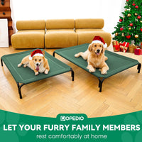 Elevated Dog Bed Raised Outdoor Dog Cot for Large Dogs - M-35.4"L×25.6"W×7.9"Th / Green - image 4