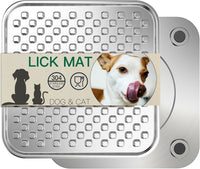 Lick Mat for Dogs & Cats, Double-Wall Stainless Steel - Large-1Pack