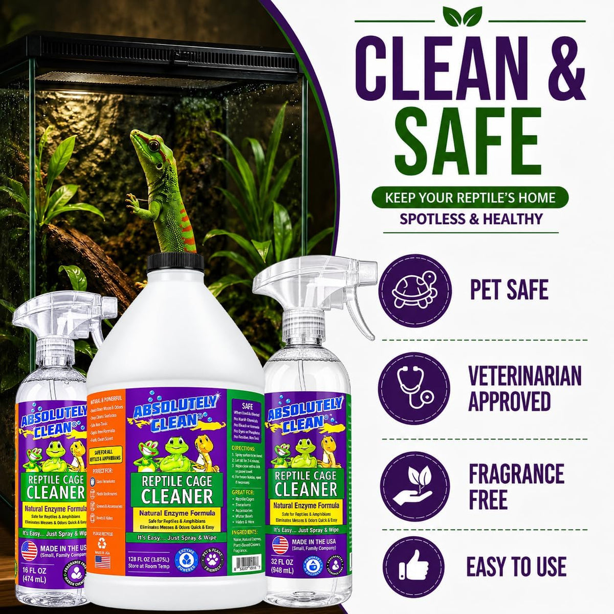 Absolutely Clean Amazing Reptile & Amphibian Terrarium Cleaner - 16 Fl Oz (Pack of 1) - image 3