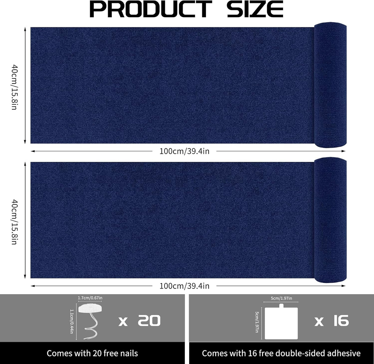 2 Pcs Self-Adhesive Cat Scratch Mat - Blue