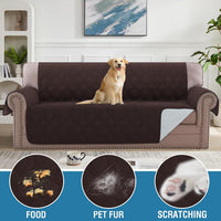H.VERSAILTEX Sofa Cover Couch Cover for Dogs with Elastic Straps 100% - Brown / Slipcover-Sofa - image 4