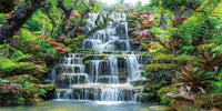 36x18 inches Waterfall Aquarium Backdrop Plants Reptile Habitat - 72x24in/180x60cm
