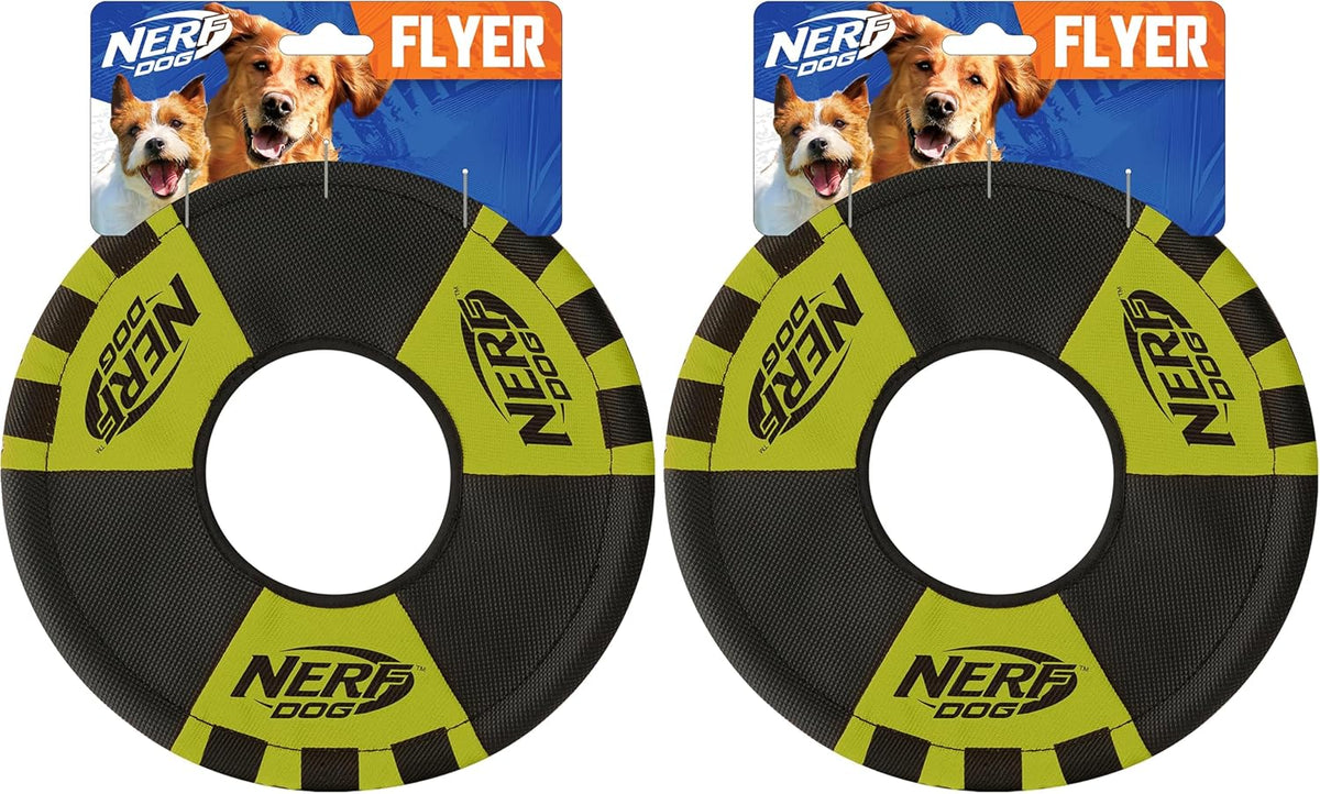 Nerf Dog Trackshot Toss and Tug Ring Dog Toy, Lightweight - Green / Medium to Large (Pack of 2) / Single