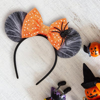 LYLIN Birthday Mouse Ears, Mouse Ears Headband for Women Girls – Fun for Kids & Family - Orange Spider Web - image 2