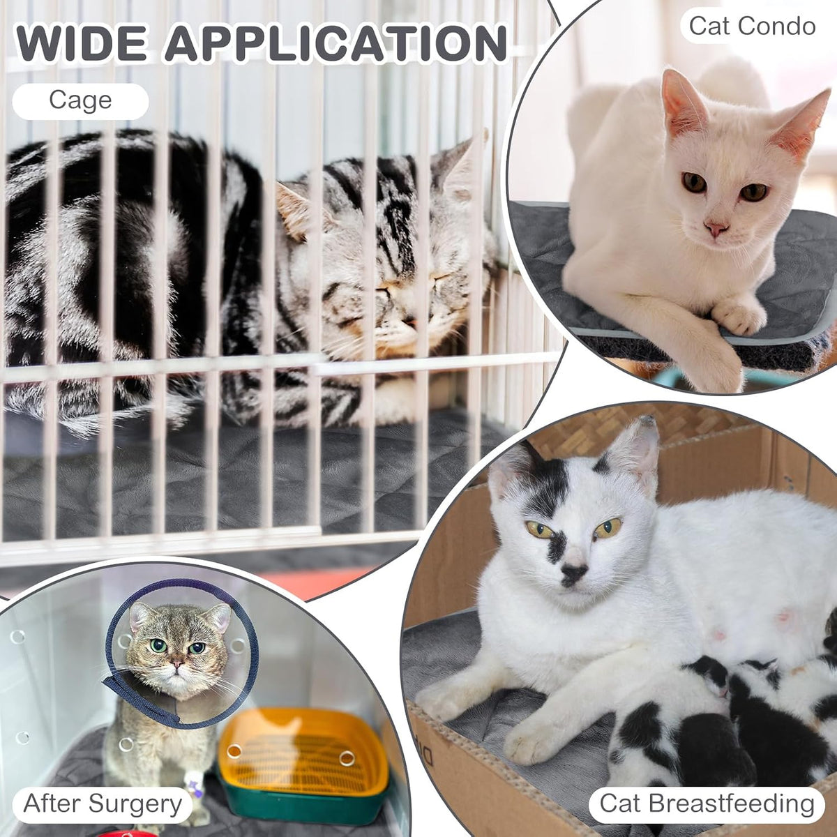2 Pack Self Warming Cat Bed Thermal Pet Mat - 16 x 20 inches / Gray - image 4