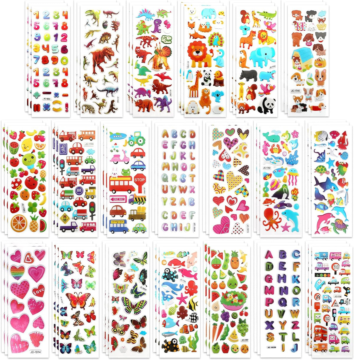 Puffy 3D Sticker for Kid & Toddler 500+ Variety Pack Cute Scrapbook - Girl Style