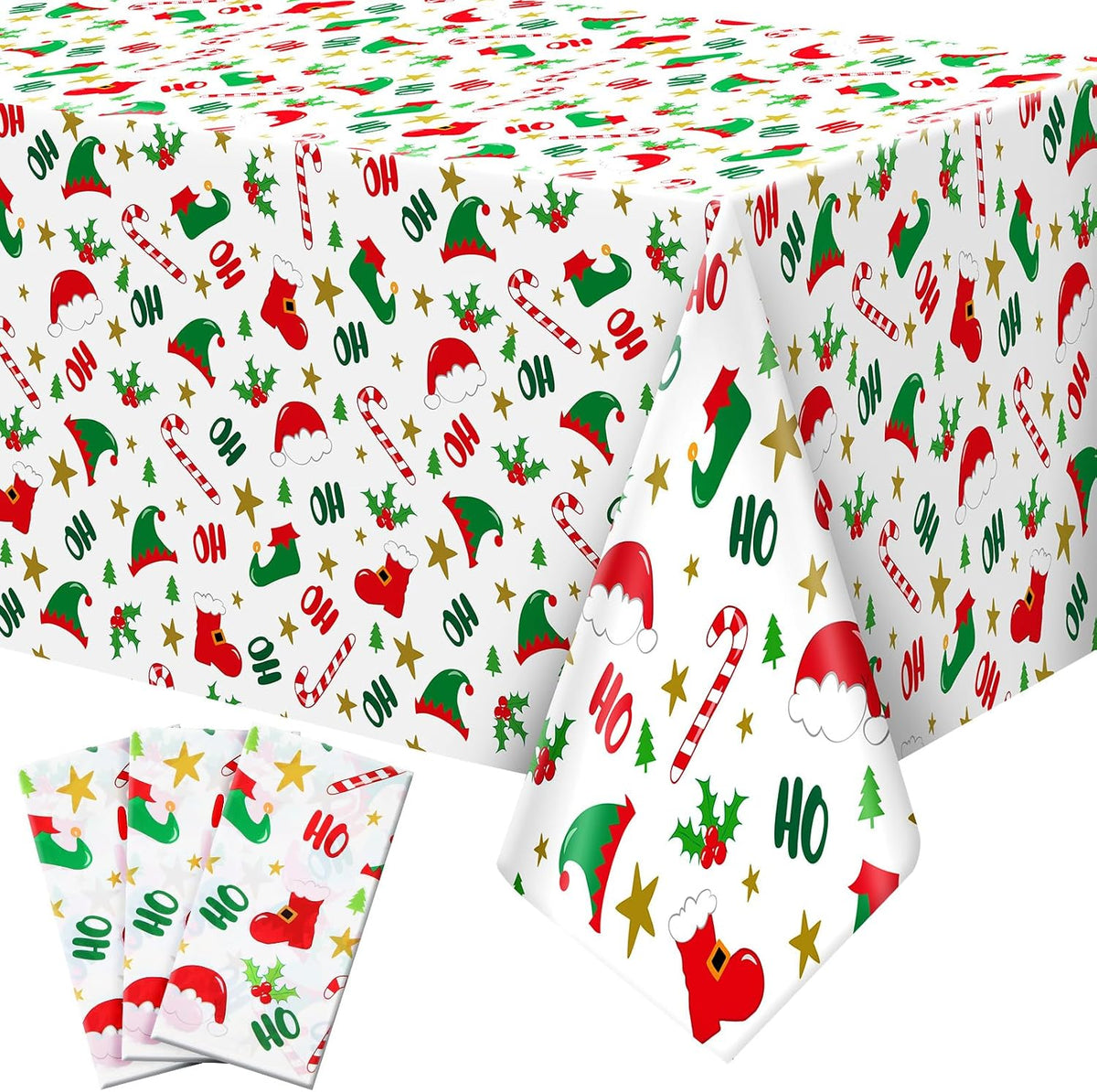 Newwiee 3 pack Halloween plastic tablecloths with candy corn print, 108 x 54 inches - view 5