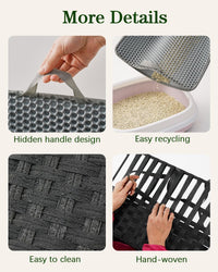 Cat Litter Box Enclosure, Extra Large Hidden PE Rattan Natural – Essentials for Cats - Black - image 4