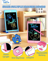 TEKFUN 3 Pack LCD Writing Tablet for Kids, Educational Kids - Blue+pink / 10 inch / 2 - image 4