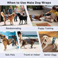 Langsprit Small Male Dog Diapers for Doggie Puppy - Camo Geometry / Large / 5 - image 3