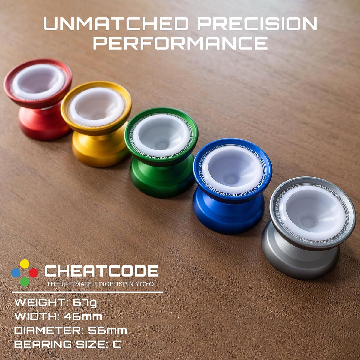 CHEATCODE unresponsive metal yoyo by Brandon Vu with Delrin fingerspin cap - view 7