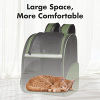 Cat Backpack Carrier for Small Dogs and Medium cat Puppy Kitten Bunny - DarkGreen / 13.7"L x 12.0"W x 18.0"H - image 4