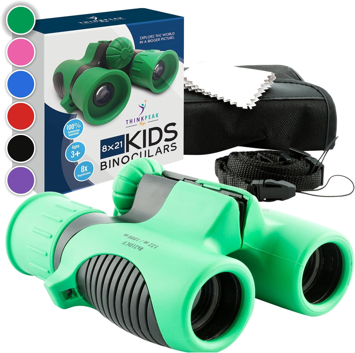 Think Peak Blue Binoculars Science Toy for Kids Ages 3-12 Years - Green