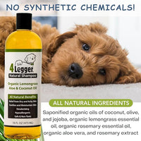 4-Legger Certified Organic Dog Shampoo - All Natural and Hypoallergenic with Aloe and Lemongrass, Soothing for Normal, Dry, Itchy or Allergy Sensitive Skin - Biodegradable - Made in USA - 16 oz