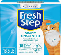 Fresh Step Advanced Simply Unscented Clumping Litter, Fresh Step Unscented Cat Litter Fights Odor on Contact, 18.5 lb. Box