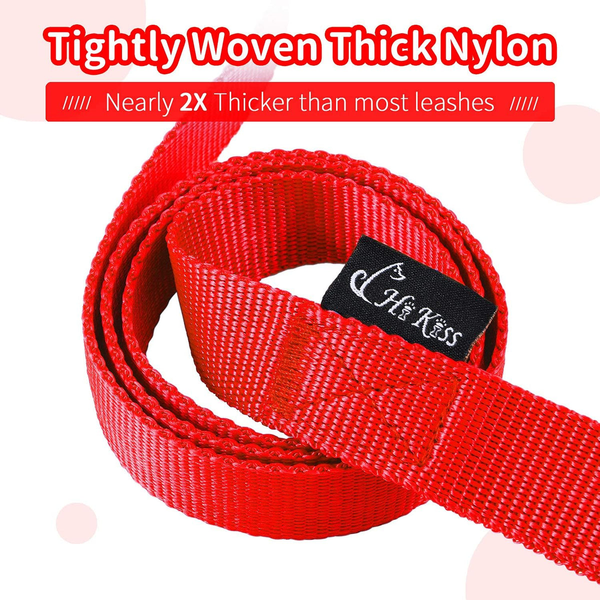 Hi Kiss Dog/Puppy Obedience Recall Training Agility Lead - 15 Feet / T4:Large Dog Thicken red - image 2