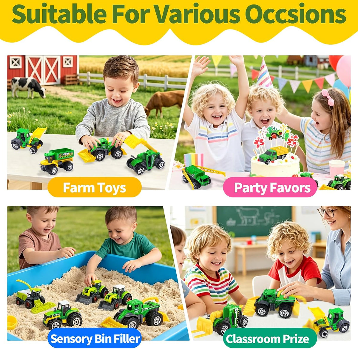 Oriate set of 6 diecast construction vehicles including excavator and bulldozer - view 18