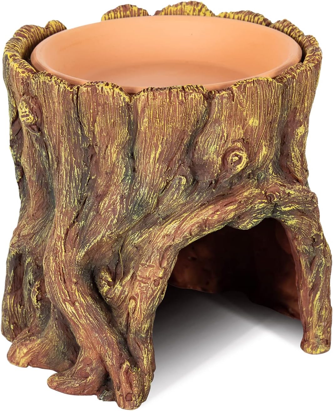 REPTIZOO Reptile Hide Cave Resin Moisture Keeping Reptile Cave