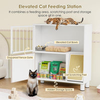 Metal Cat Feeding Station, Dog Proof Cat Feeding Station - Metal White - image 3