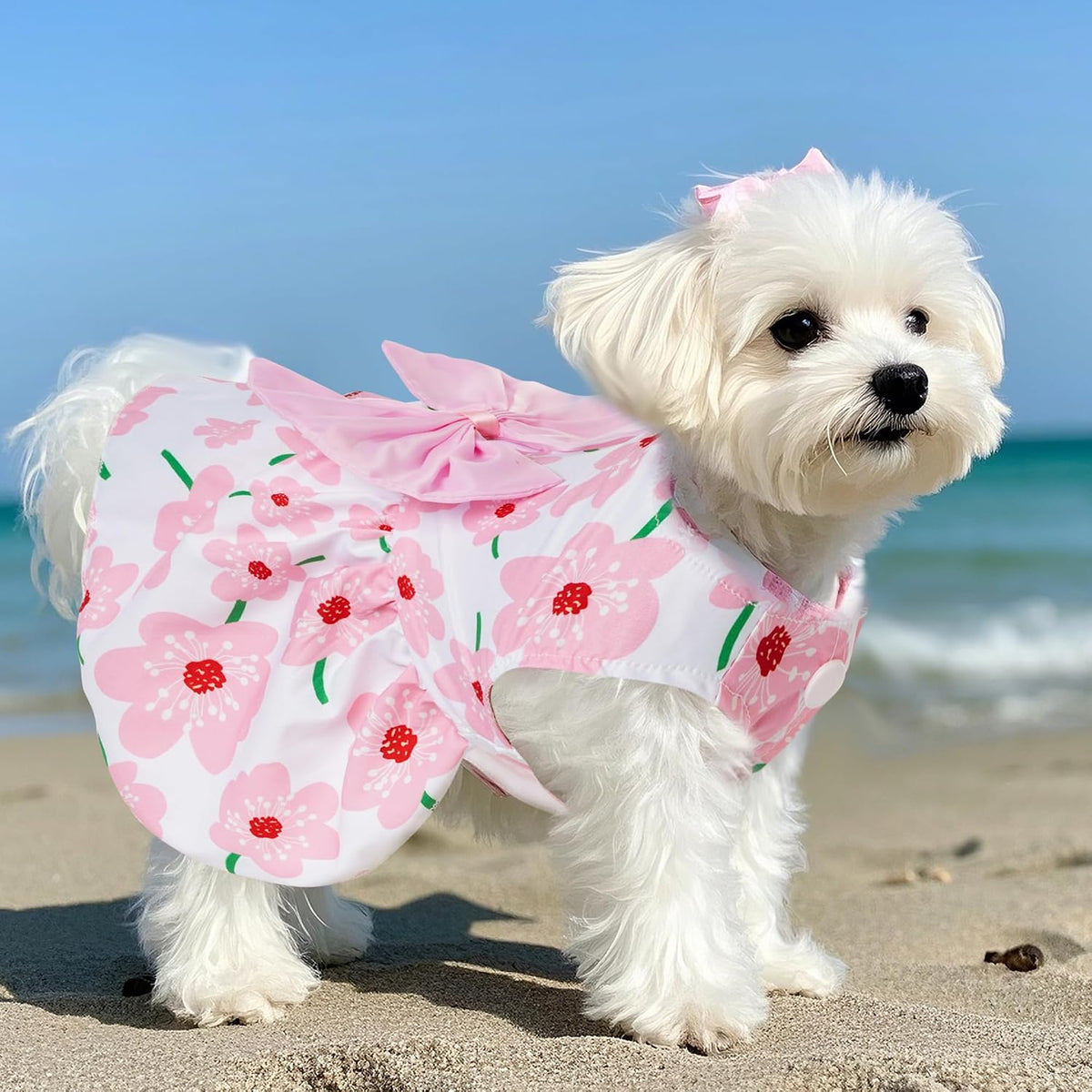 choyaxo Floral Dog Dress Cute Dog Skirt Pet Dress Summer Pet Clothes - Floral / X-Small - image 4