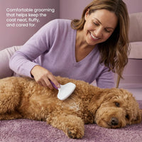 Poodle Pet Slicker Brush, For Dogs, Cats, and Rabbits - Purple / Regular Size - image 2