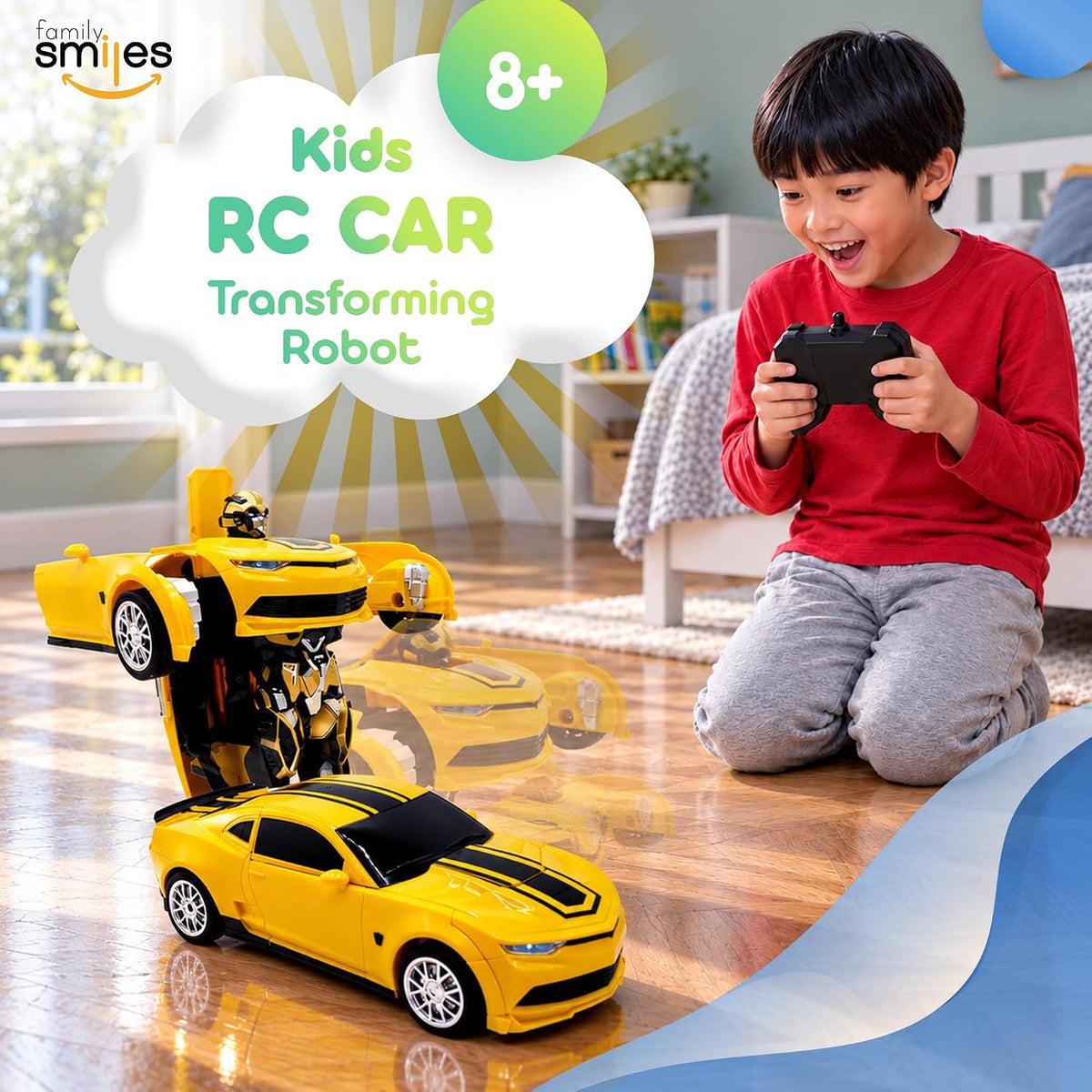 Kids Transforming Robot RC Sport Car Toys Boys 8-13 Remote Control - image 3