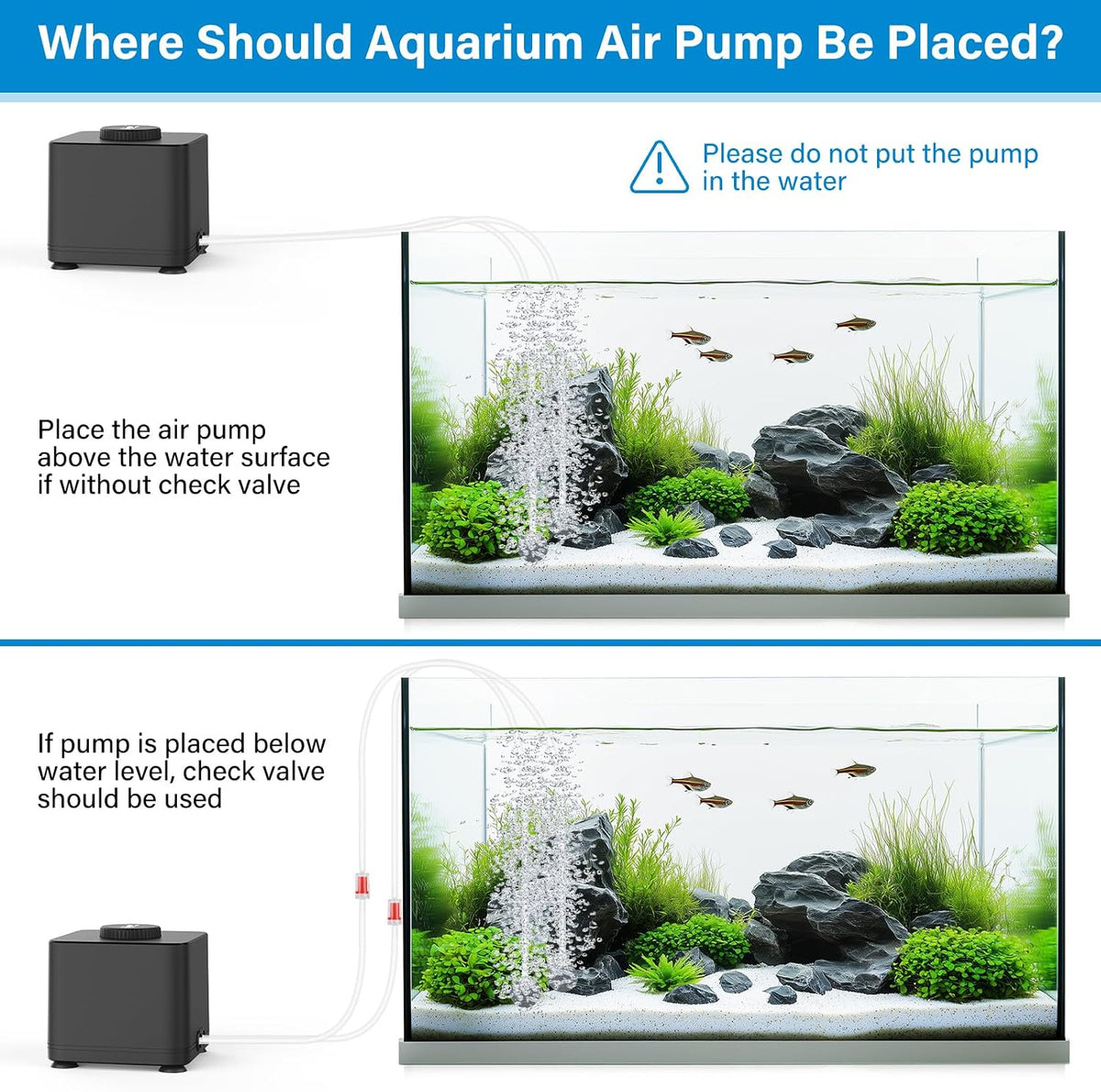 hygger Aquarium Air Pump, Quiet Adjustable Fish Tank Air Pump - 7W(Tank Up to 300 Gallon) - image 3
