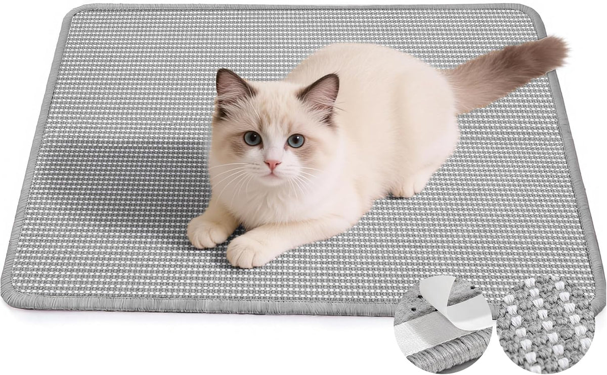 Cat Scratcher Mat, 23.6"x15.7" Natural Sisal Cat Scratch Pad – Essentials for Cats - Gray / 1 Pack-23.6"x15.7"