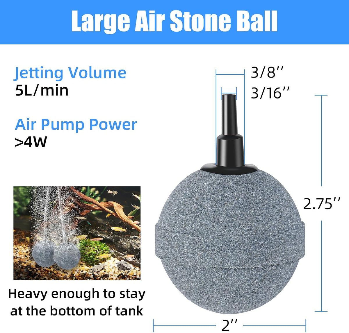 AQUANEAT Air Stones for Ponds 2 Inch - 2 pcs - image 2