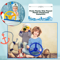 Haconba plastic pirate ship steering wheels for playsets in blue and red with mounting hardware - view 31