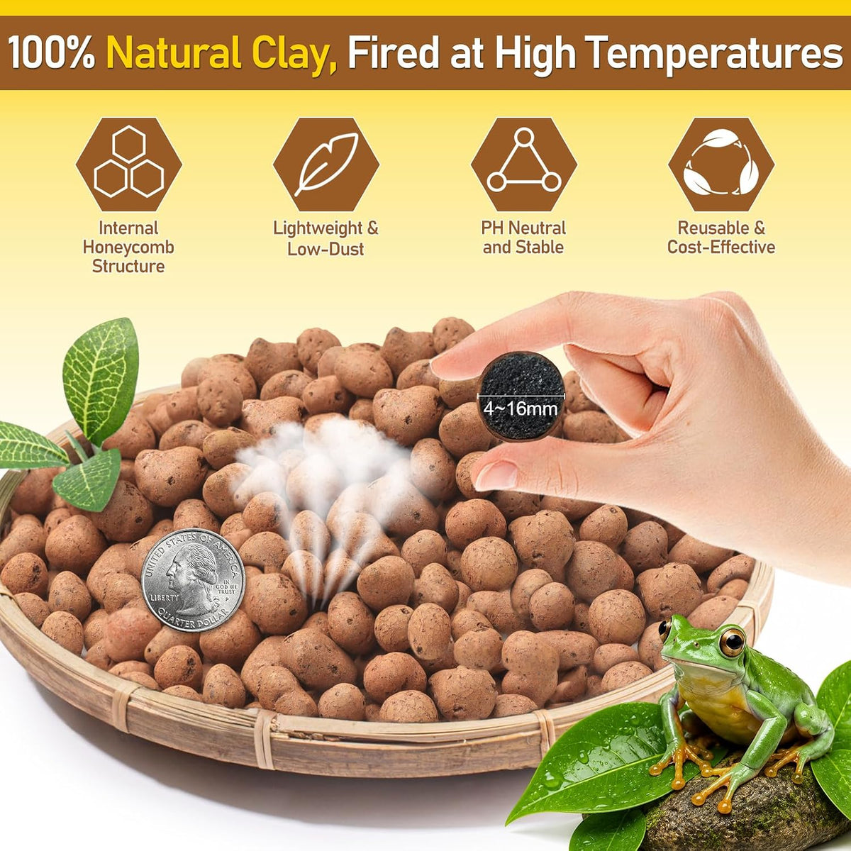 10LBS Organic Expanded Clay Balls Terrarium Substrate for Reptiles – Daily Care for Reptiles And Amphibians - 4LB - image 2